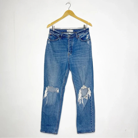 Abercrombie & Fitch The Dad High Rise Relaxed Jeans Size 29 8 Regular Curve Love - Picture 1 of 9